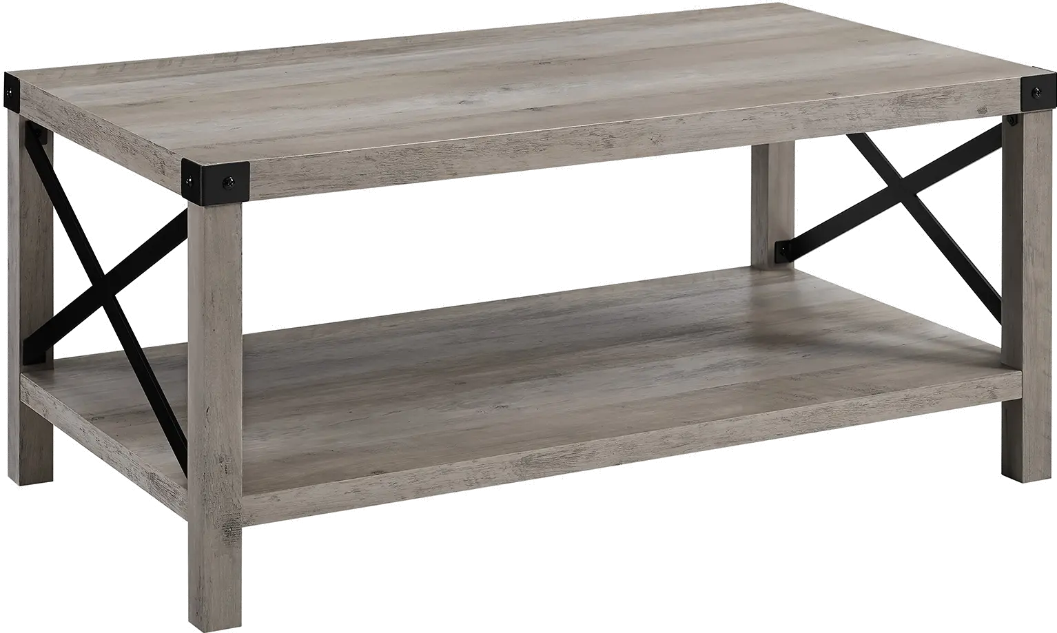 AF40MXCTGW Metal X Rustic Gray Wash Coffee Table - Walker Edison-1