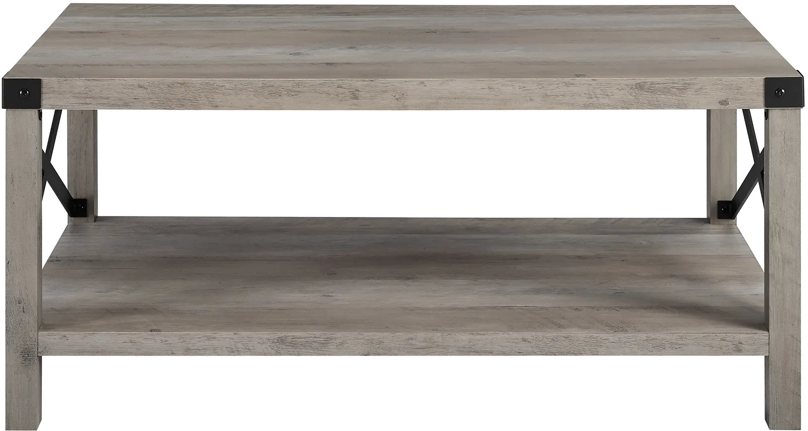 AF40MXCTGW Metal X Rustic Gray Wash Coffee Table - Walker Edison-4