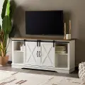 W58SBDSW Bailey White 58 Inch Farmhouse Wood TV Stand - Walker Edison