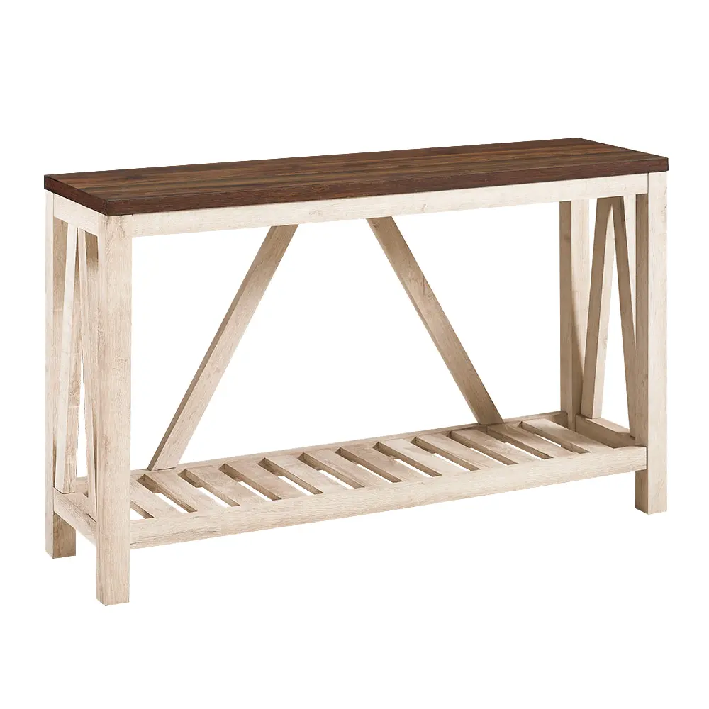 AF52AFTWWO Dark Walnut and White Oak Sofa Table-1