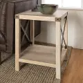 AF18MXSTWO Metal X Rustic White Oak Wood Side Table - Walker Edison