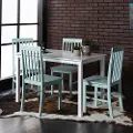 TW485PCSG Modern White and Green 5 Piece Dining Set - Walker Edison