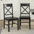CHW2BL Millwright Antique Black Dining Room Chairs, Set of 2 - Walker Edison