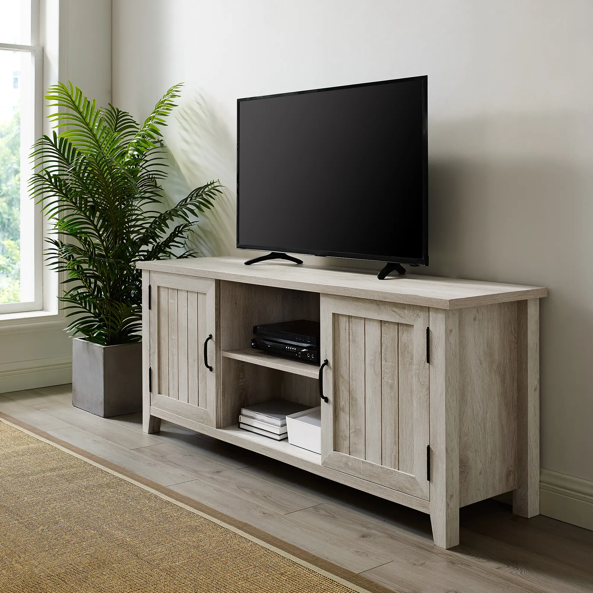 W58CS2DWO Carin White Oak TV Stand-2