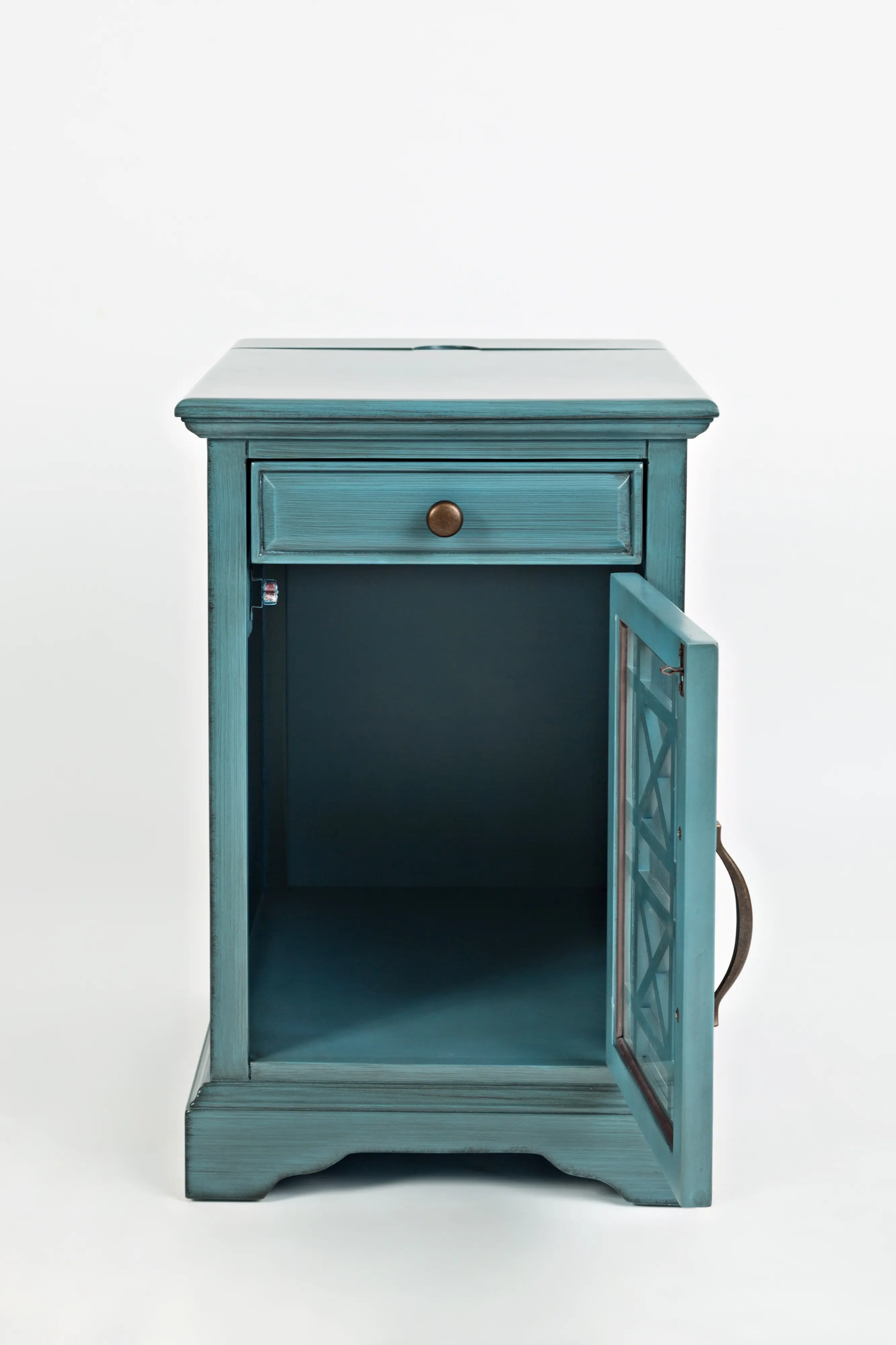 Craftsman Aqua Blue Side Table-2