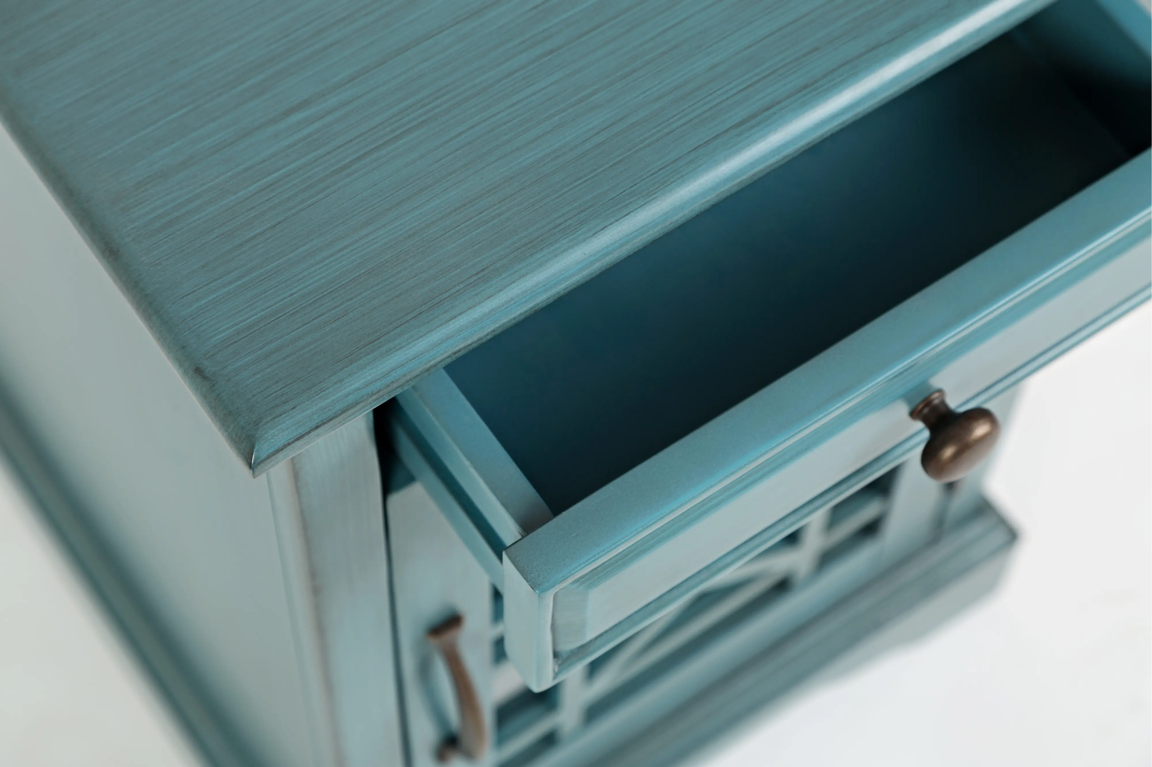 Craftsman Aqua Blue Side Table-7