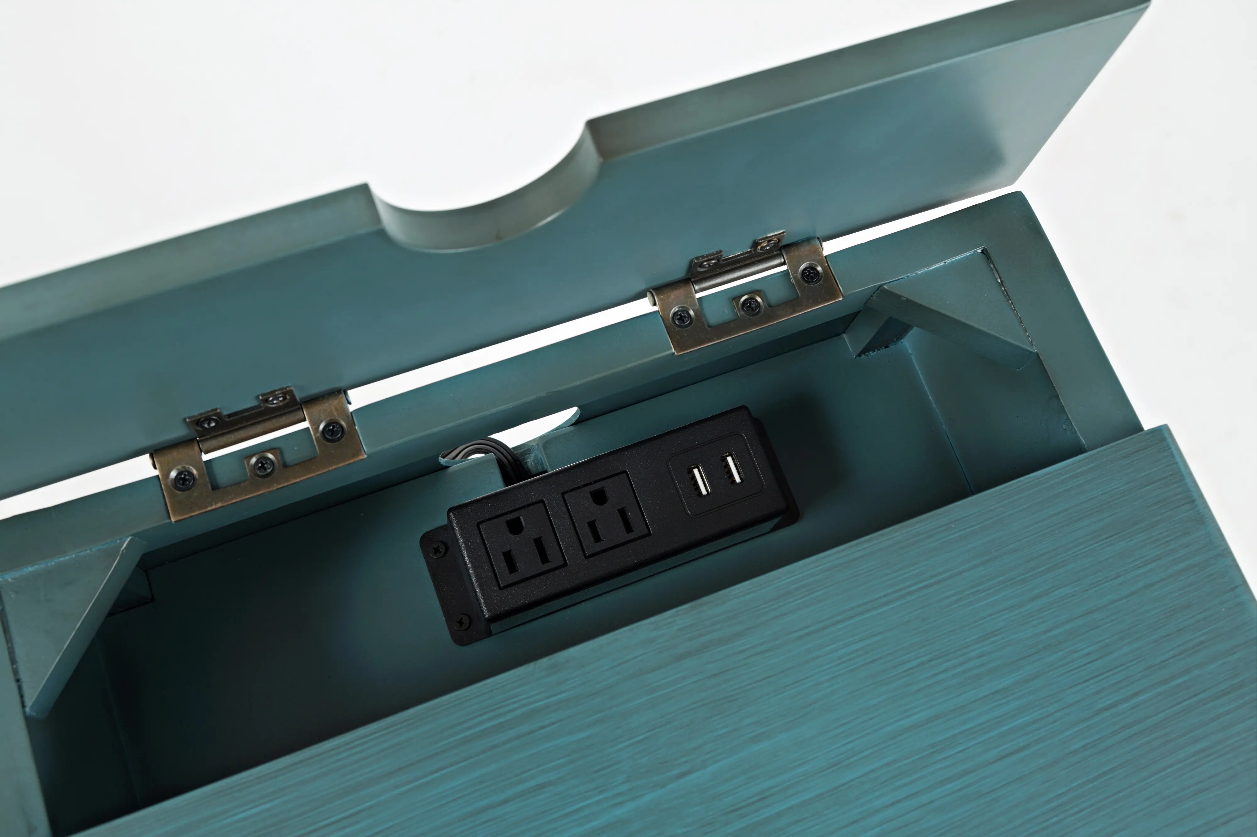Craftsman Aqua Blue Side Table-8