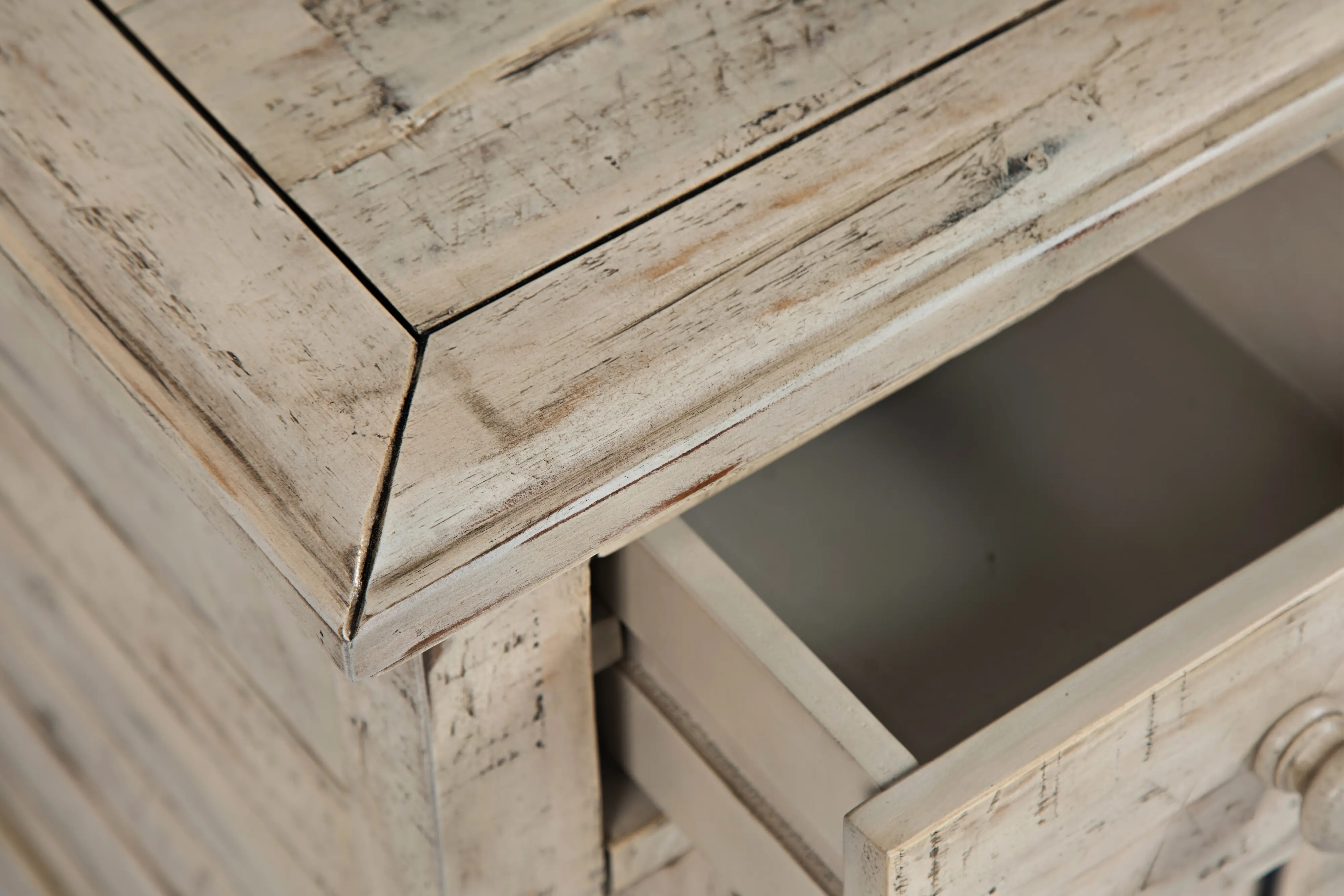 Rustic Shores White Side Table-5