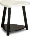 Trinity Black and White Marble End Table