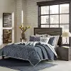 Navy and Light Taupe 3 Piece King Pamona Coverlet Bedding Set