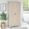 SAS332AW-03 Salinas Antique White Tall Storage Cabinet - Bush Furniture
