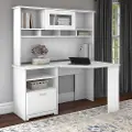 CAB008WHN Cabot White Corner Desk with Hutch - Bush Furniture