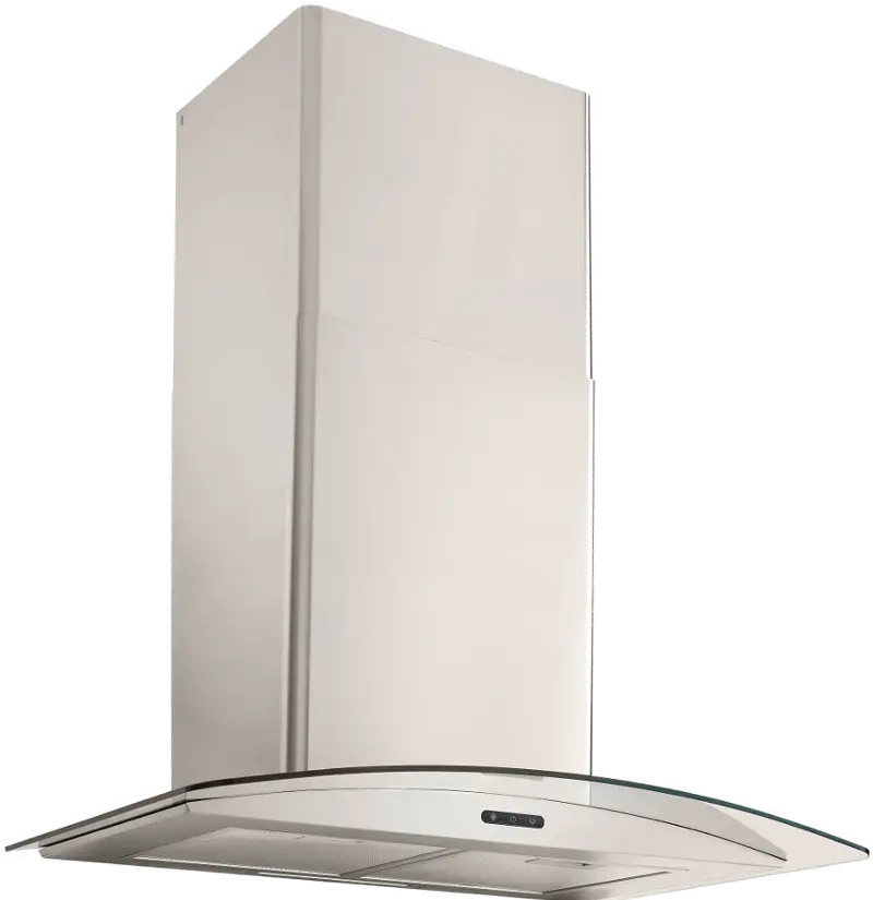 Broan Elite Convertible Curved Glass Chimney Range Hood - 30 Inch, Stainless Steel