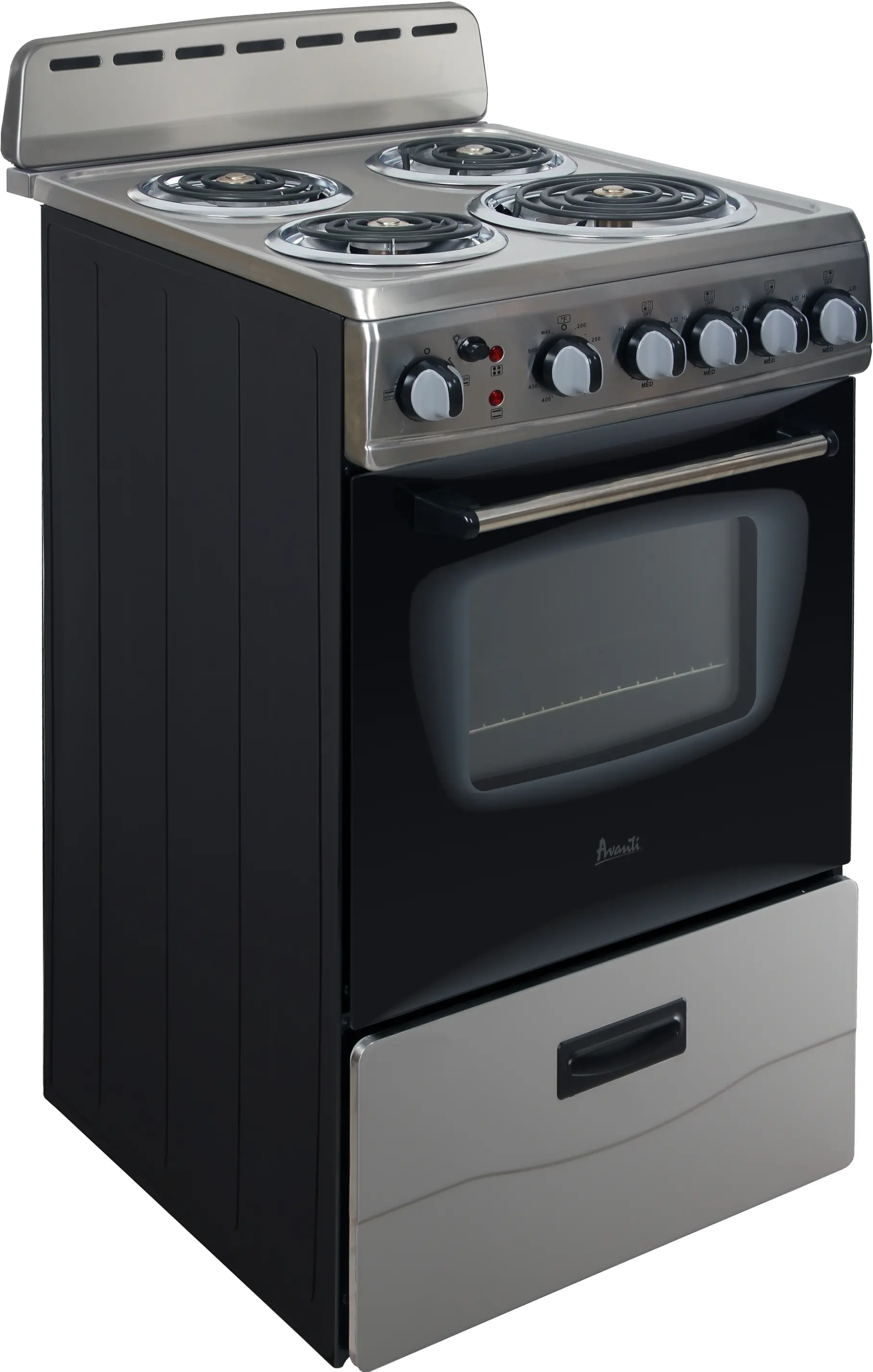 ERU200P3S Avanti 2.1 cu ft Electric Coil Range - Stainless Steel 20 Inch-2