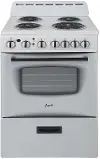 ERU240P0W Avanti 2.6 cu ft Electric Range - White 24 Inch