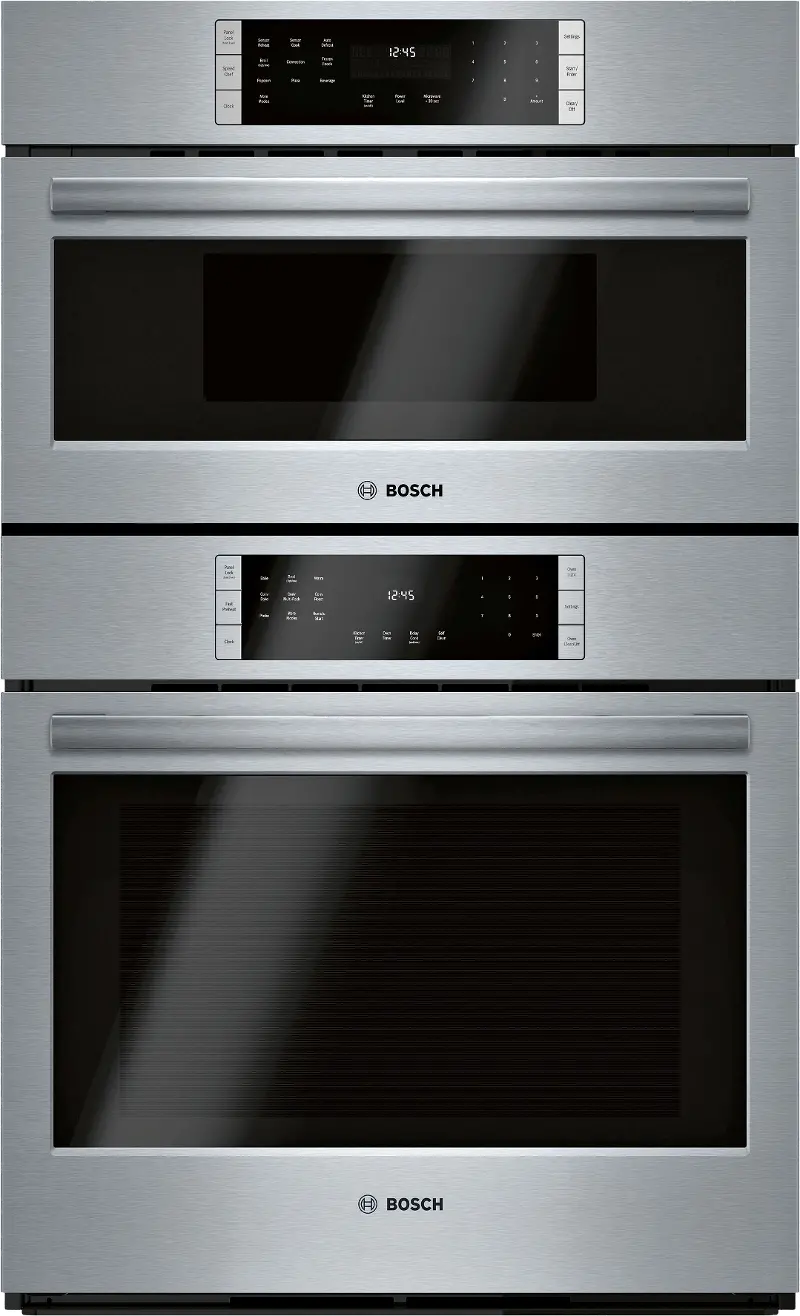 Bosch 800 Series 6.2 cu ft Speed Combination Wall Oven - Stainless Steel 30 Inch