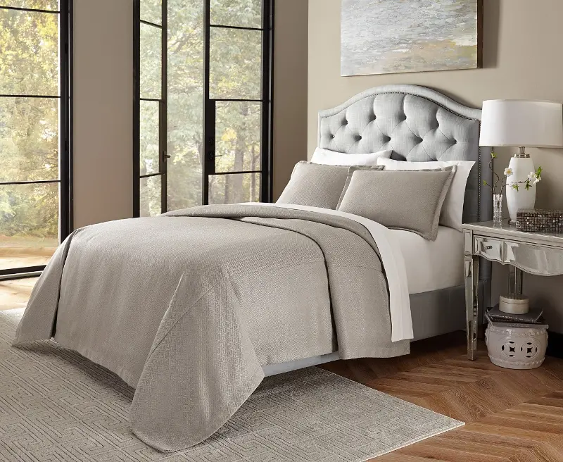 Port Orleans Soft Gray King 3 Piece Bedding Collection