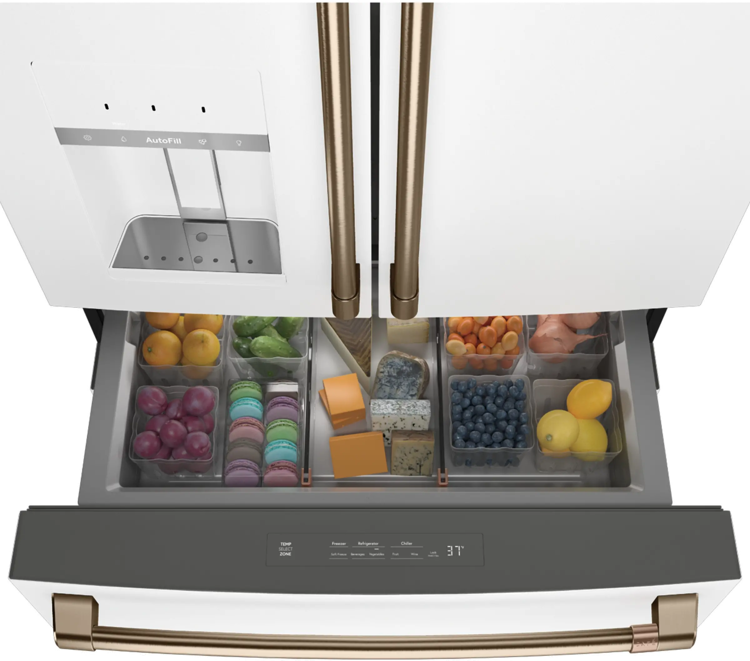 CVE28DP4NW2 Cafe 27.8 cu ft 4 Door Refrigerator - Matte White-6