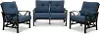 Denison 3 Piece Blue Patio Seating Set