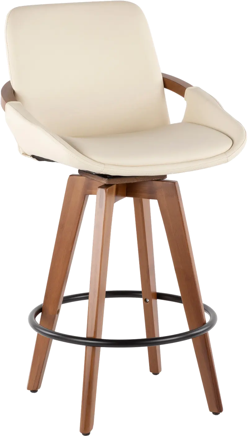 Cosmo Cream and Brown Counter Height Stool