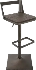 BS-SAMR AN+ESP Samurai Antique Metal and Brown Adjustable Bar Stool
