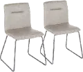 CH-CASPER BKGY2 Casper Gray Faux Leather Dining Room Chair (Set of 2)