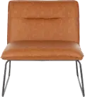 CHR-CASPER BKCAM Casper Industrial Camel Faux Leather Accent Chair