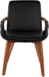 CH-COSMO WL+BK Cosmo Black Faux Leather Dining Arm Chair