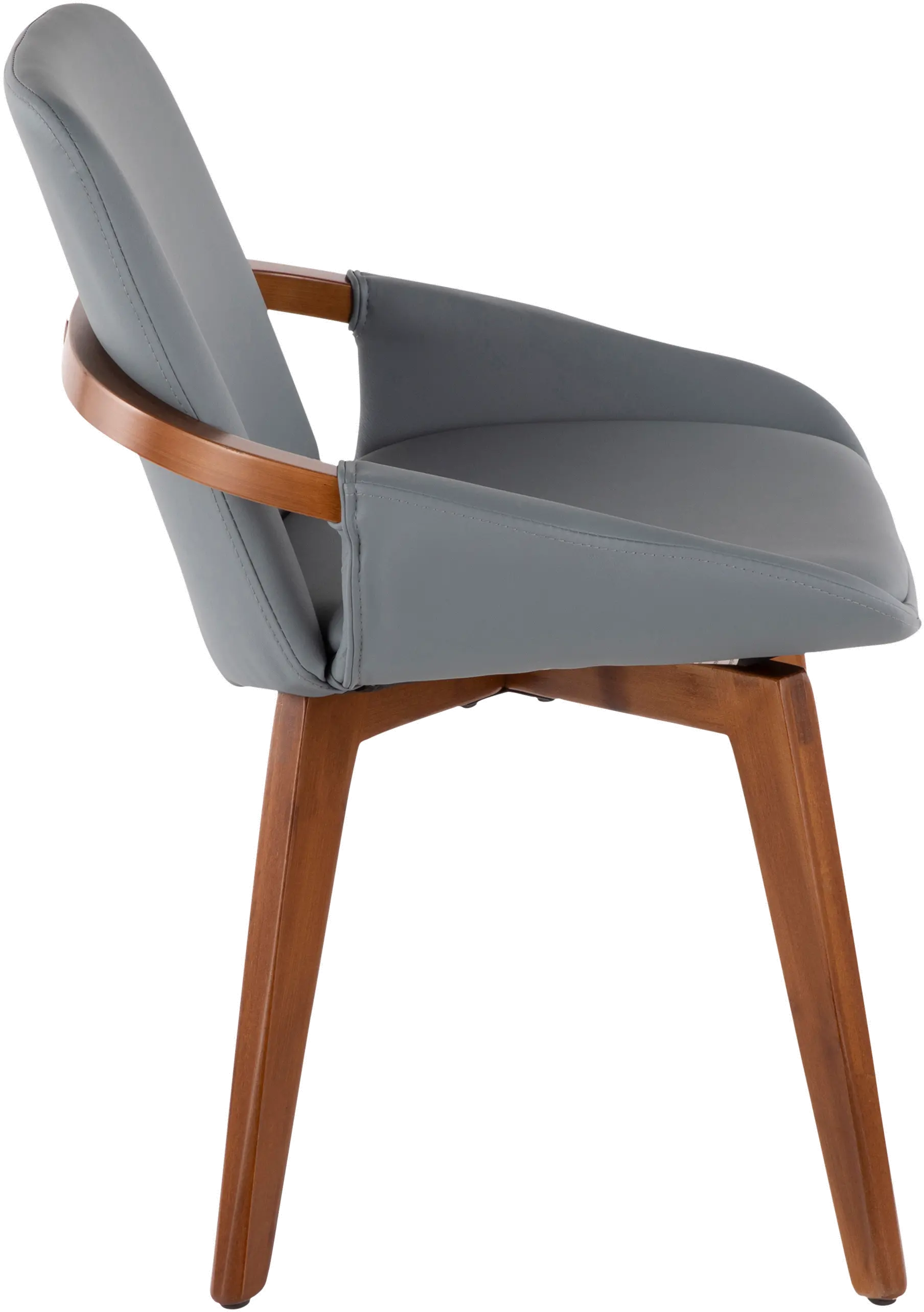 CH-COSMO WL+GY Cosmo Gray Faux Leather Dining Arm Chair-3