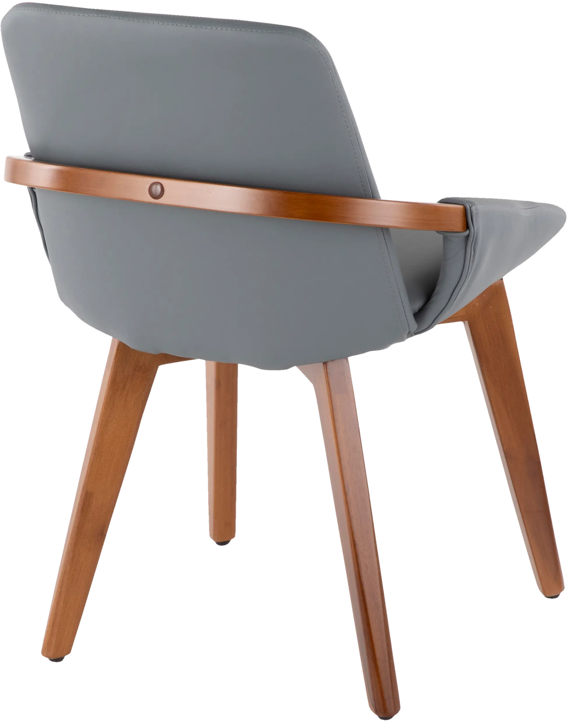 CH-COSMO WL+GY Cosmo Gray Faux Leather Dining Arm Chair-4