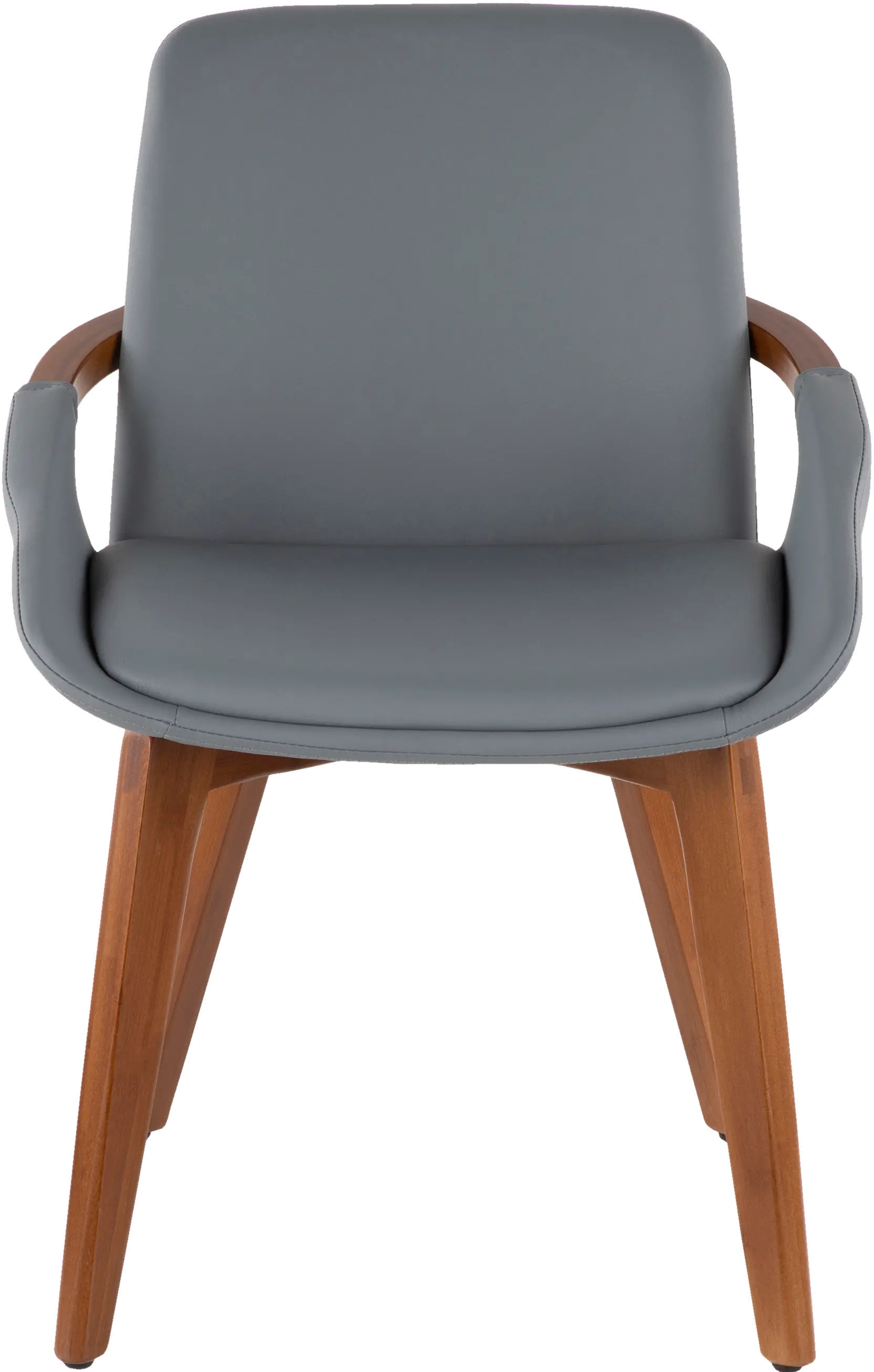 CH-COSMO WL+GY Cosmo Gray Faux Leather Dining Arm Chair-6