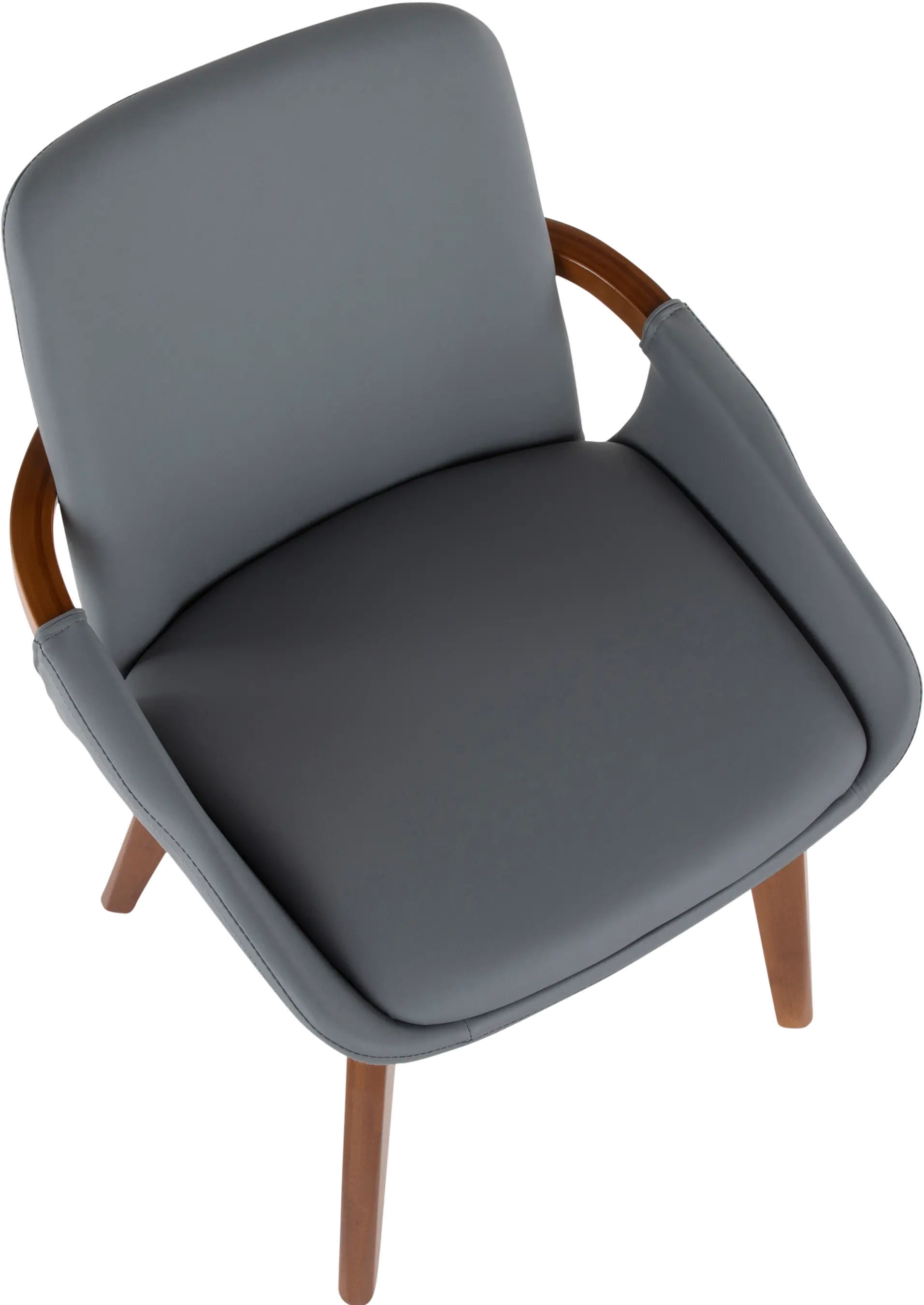 CH-COSMO WL+GY Cosmo Gray Faux Leather Dining Arm Chair-7