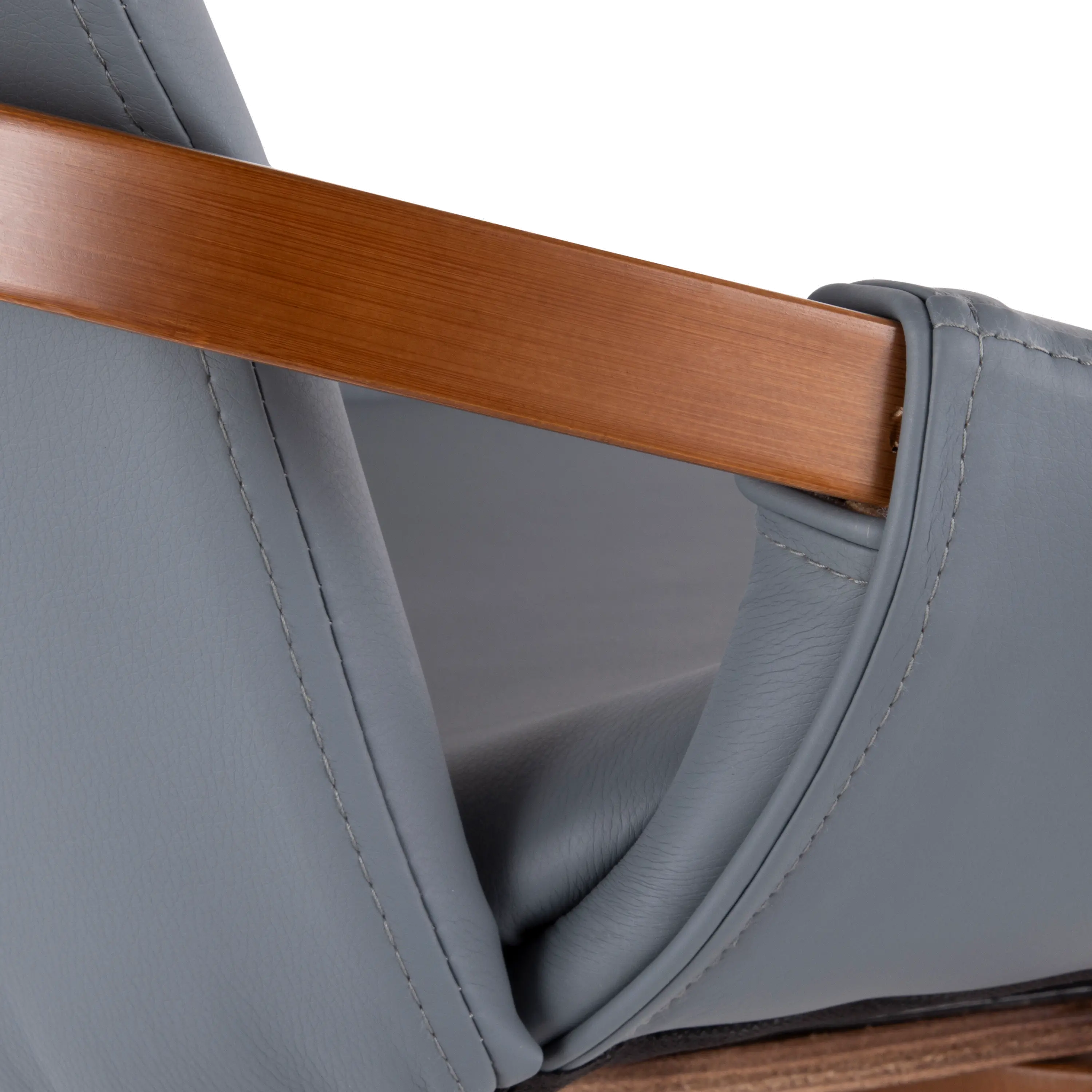 CH-COSMO WL+GY Cosmo Gray Faux Leather Dining Arm Chair-2