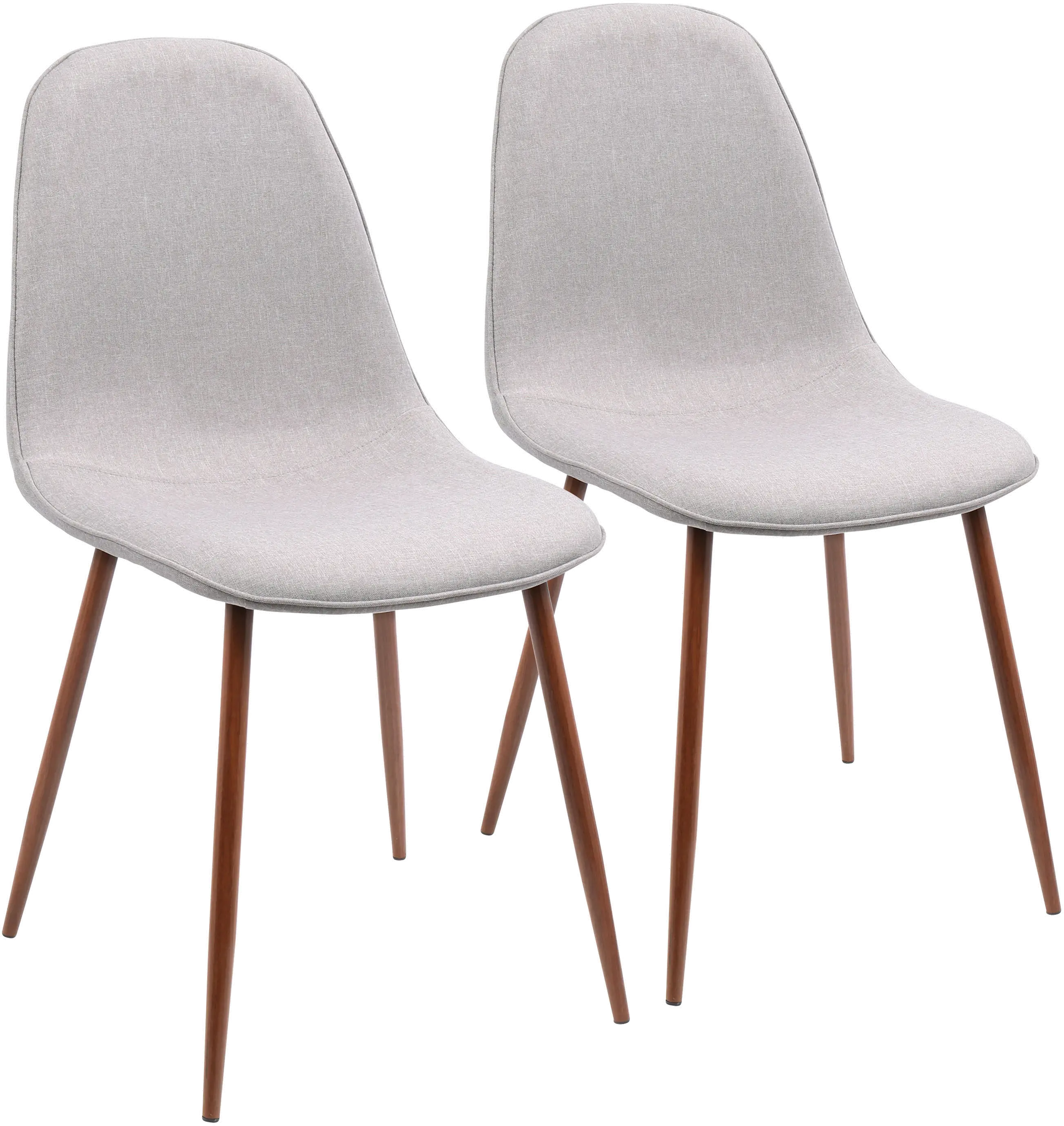 CH-PEB WL+GY2 Mid Century Light Gray Dining Room Chair (Set of 2) - Pebble-1