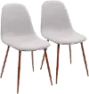 CH-PEB WL+GY2 Mid Century Light Gray Dining Room Chair (Set of 2) - Pebble