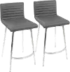 B26-MSNSW WLGY2 Contemporary Gray Swivel Counter Height Stool (Set of 2) - Mason