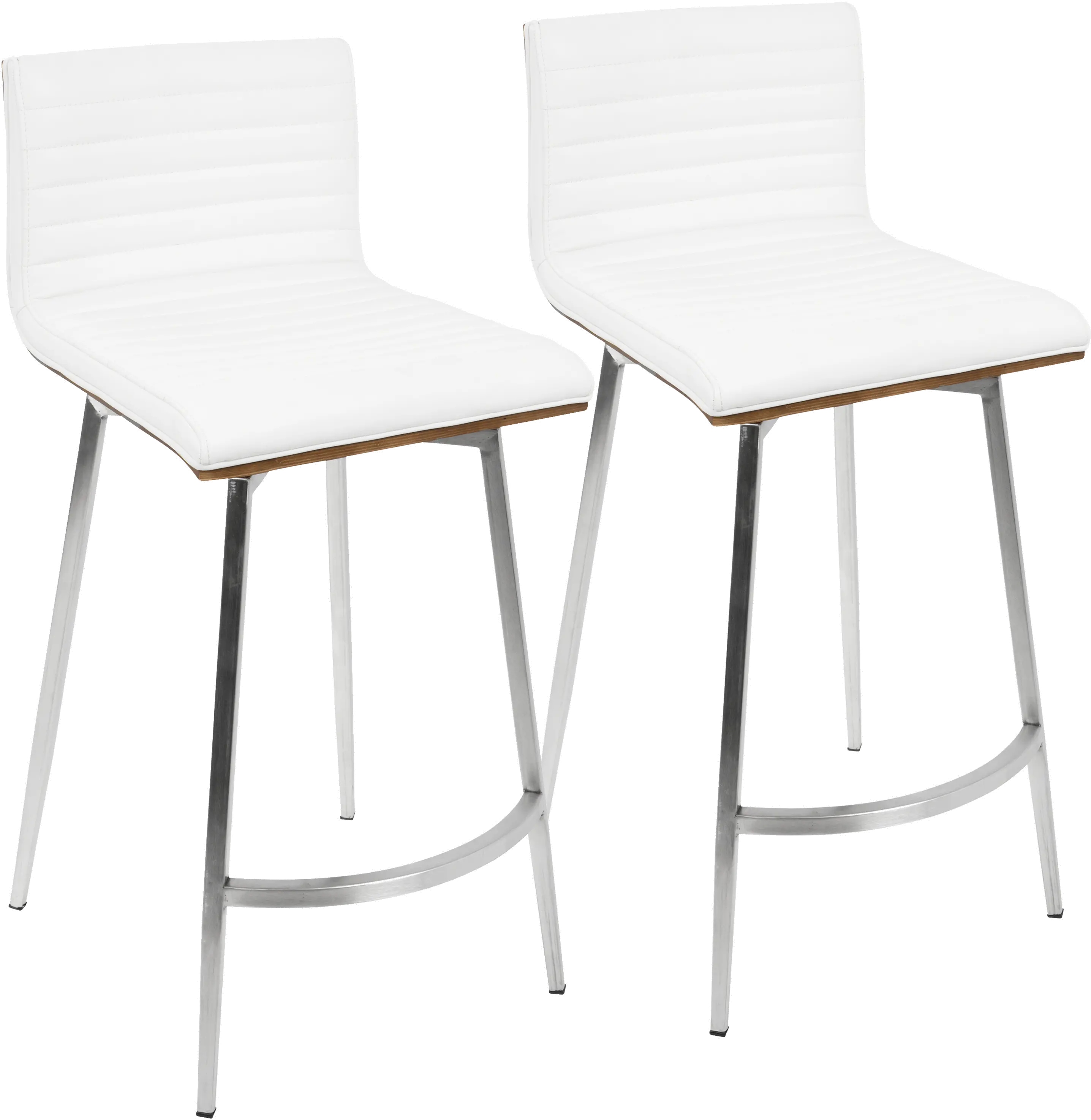 B26-MSNSW WLW2 Contemporary White Swivel Counter Height Stool (Set of 2) - Mason-1