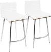 B26-MSNSW WLW2 Contemporary White Swivel Counter Height Stool (Set of 2) - Mason
