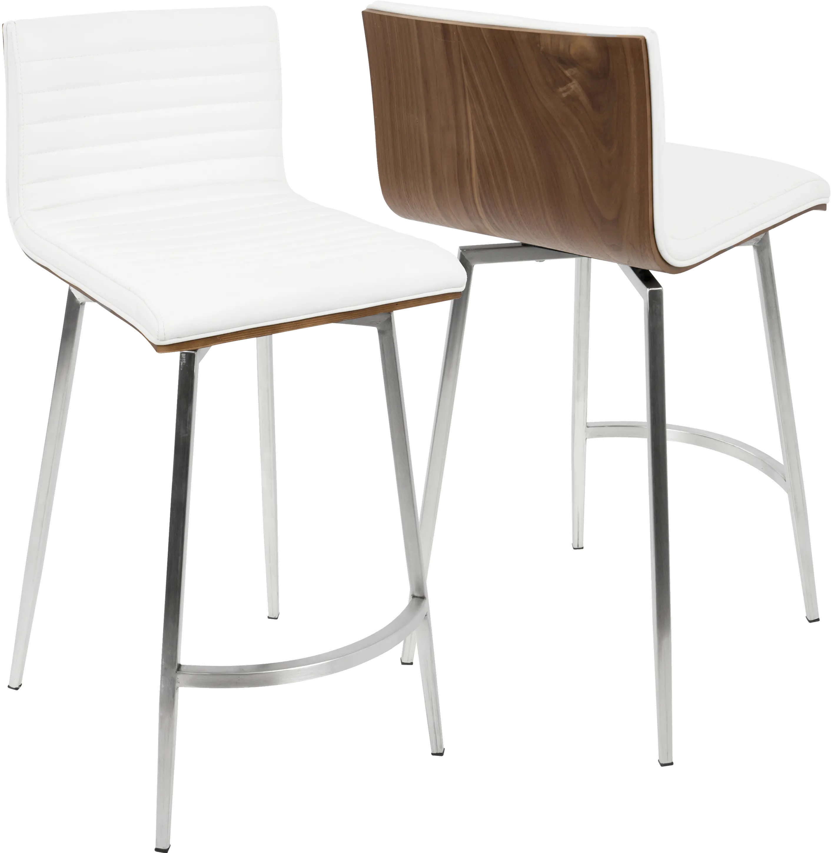 B26-MSNSW WLW2 Contemporary White Swivel Counter Height Stool (Set of 2) - Mason-2
