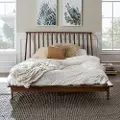 BQSPINWT Modern Walnut Brown Queen Spindle Platform Bed - Walker Edison