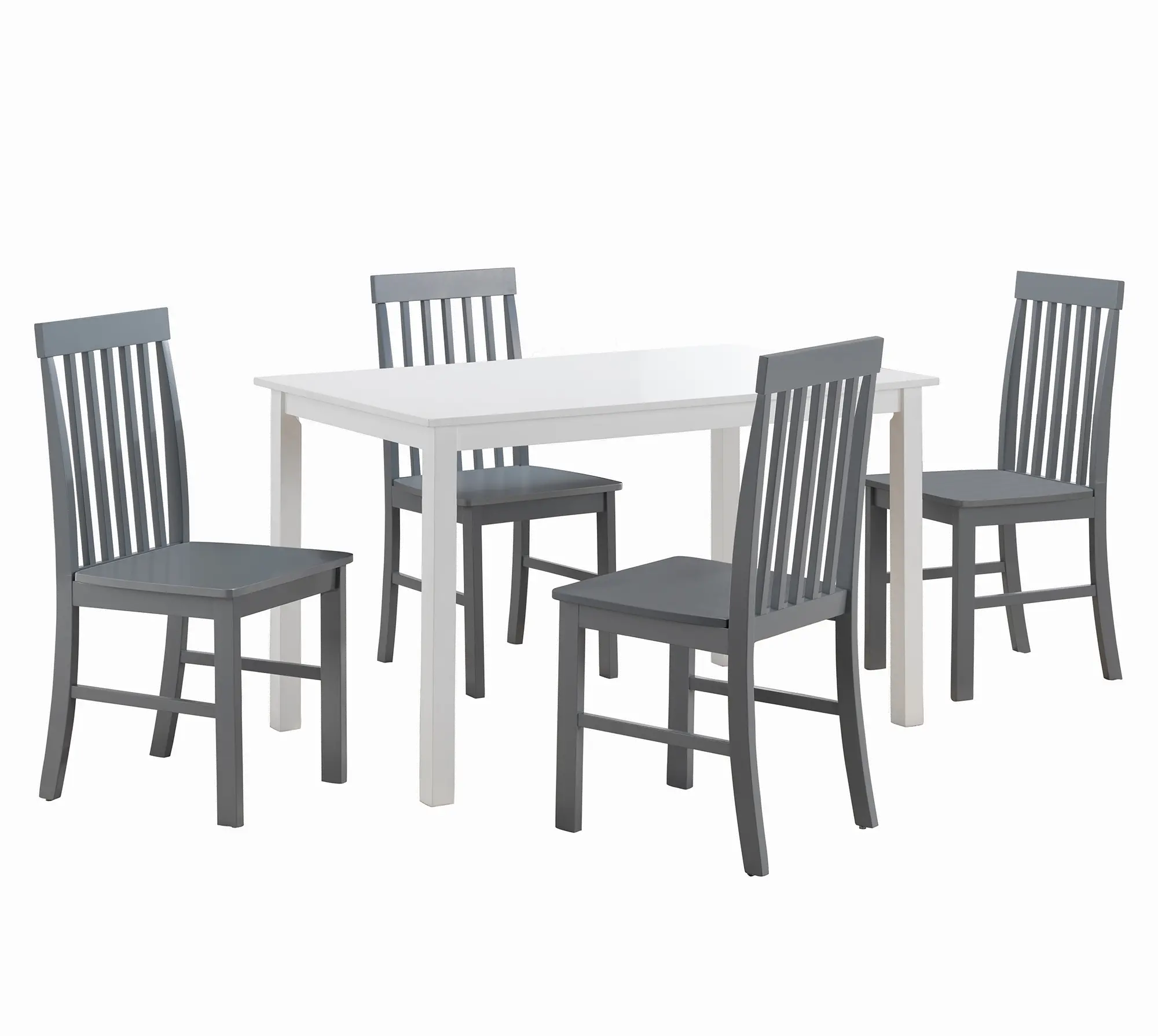 TW485PCWG Modern White and Gray 5 Piece Dining Room Set - Walker Edison-2