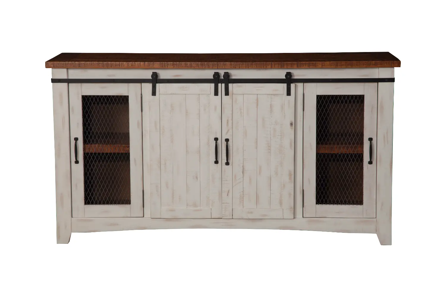 Camden White Wash and Barnwood TV Stand-1