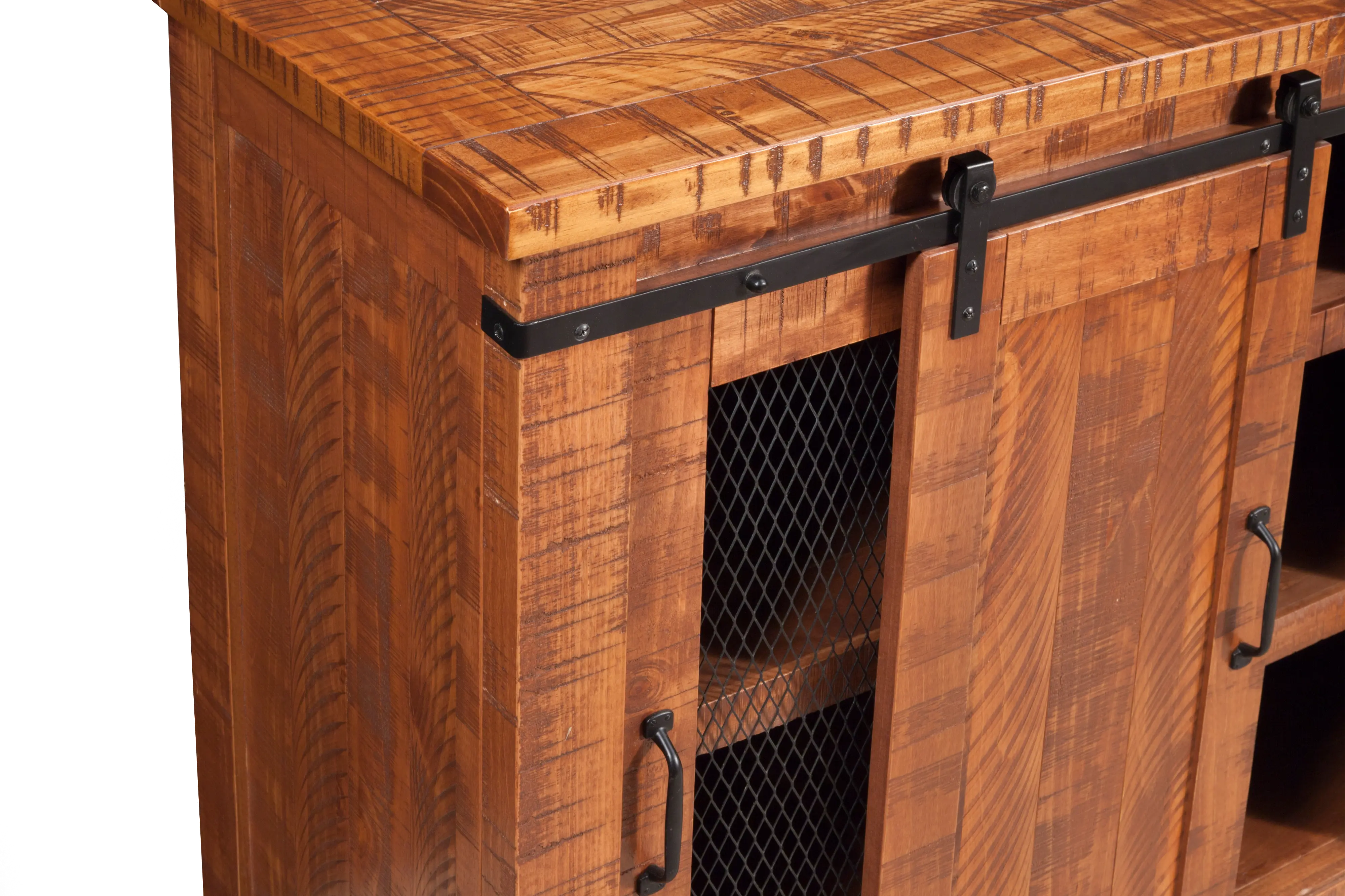 Camden Honey Pine Farmhouse TV Stand-2