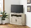 Antique White Country Corner TV Stand