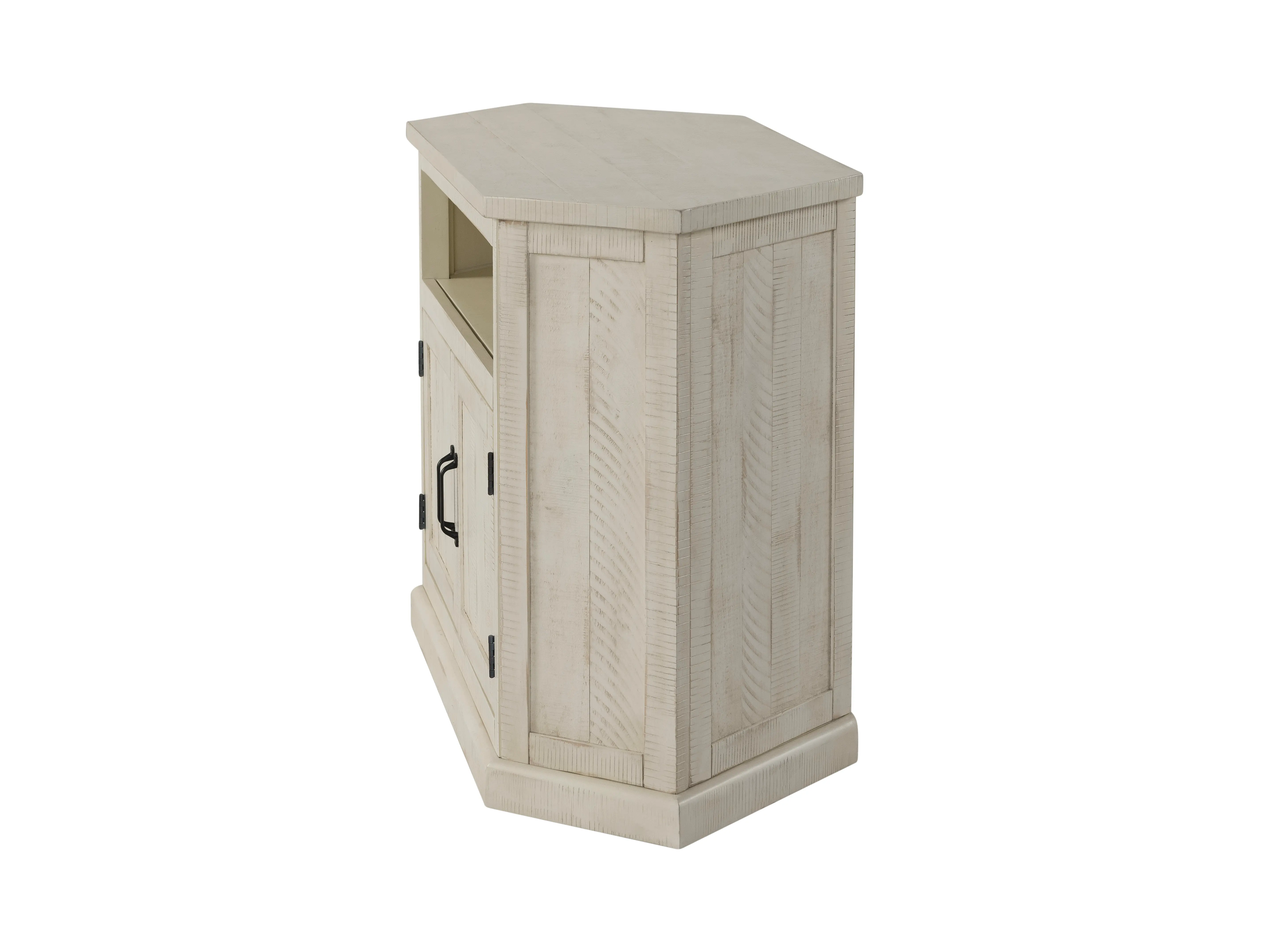 Antique White Country Corner TV Stand-4