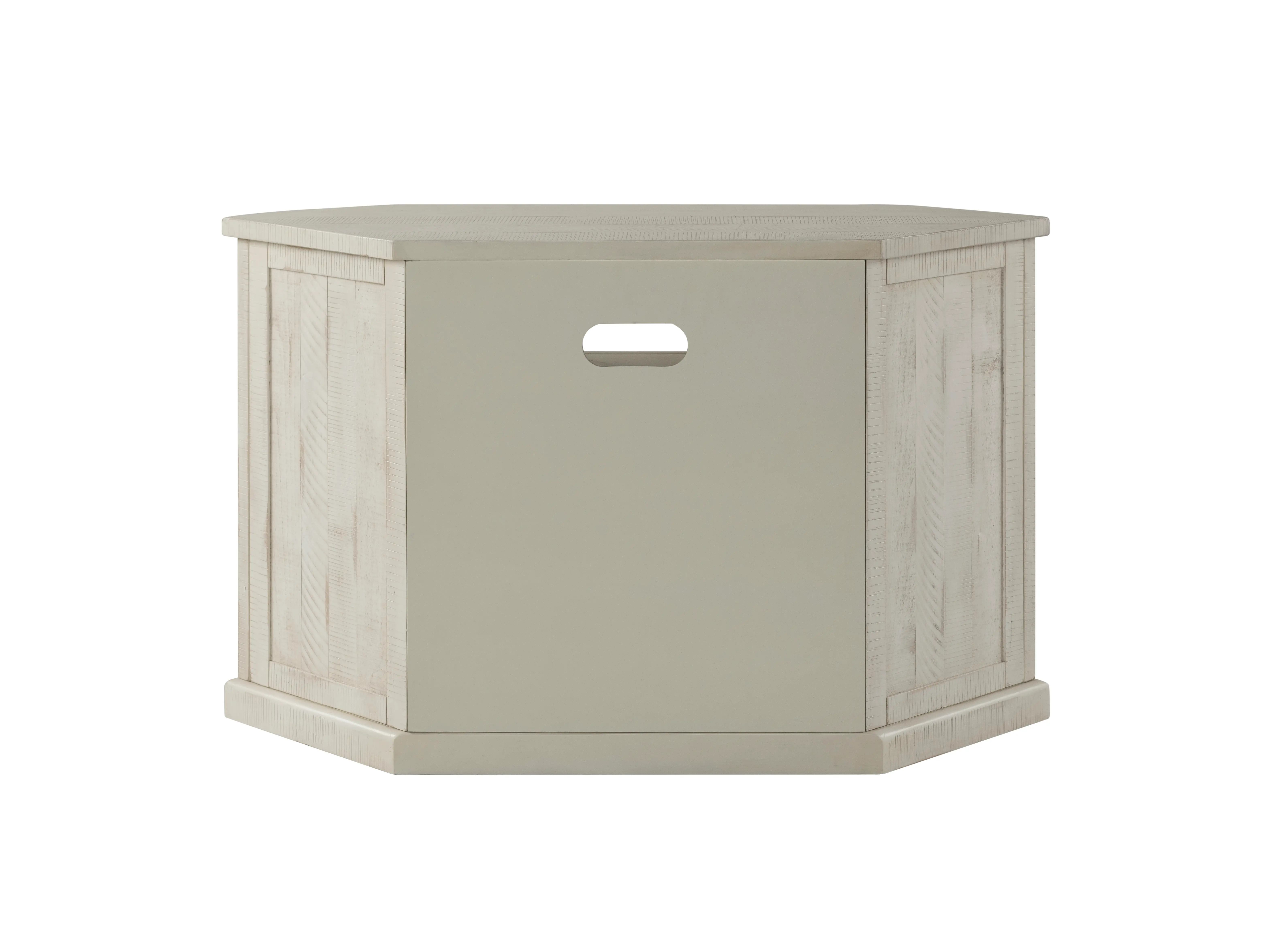 Antique White Country Corner TV Stand-5
