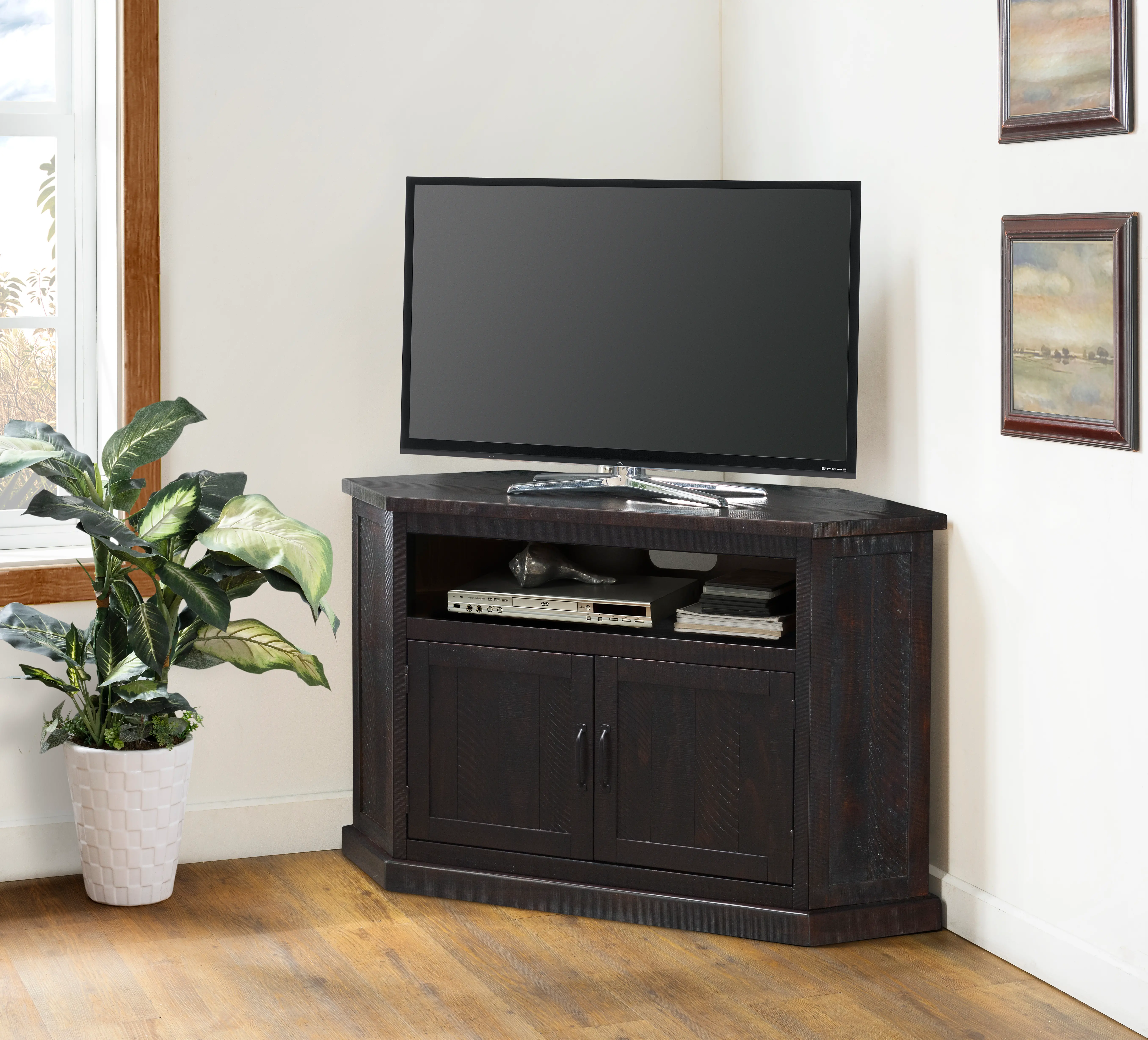 Espresso 55 Inch Corner TV Stand-1