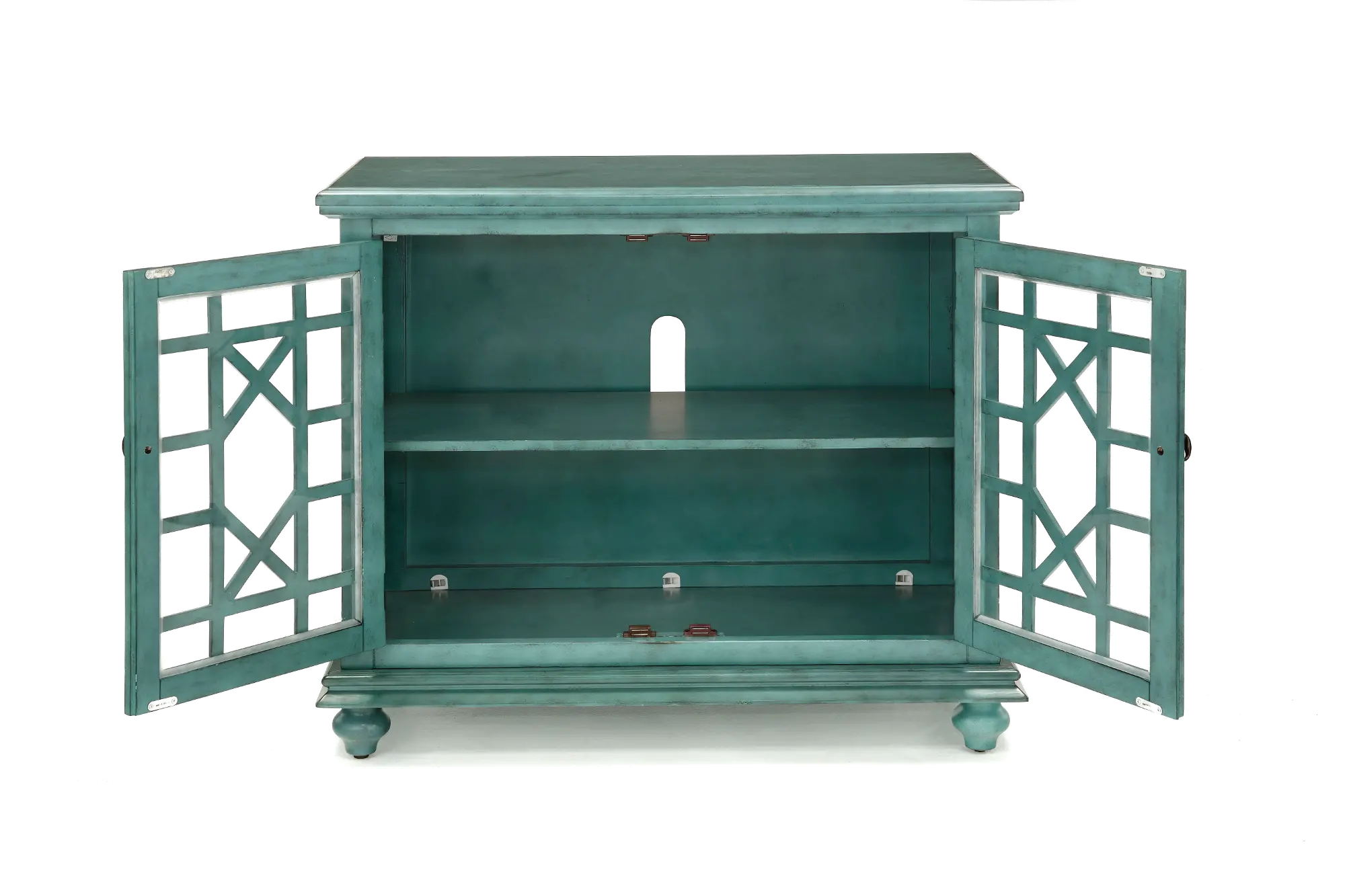 Casual Teal 38 Inch TV Stand-4