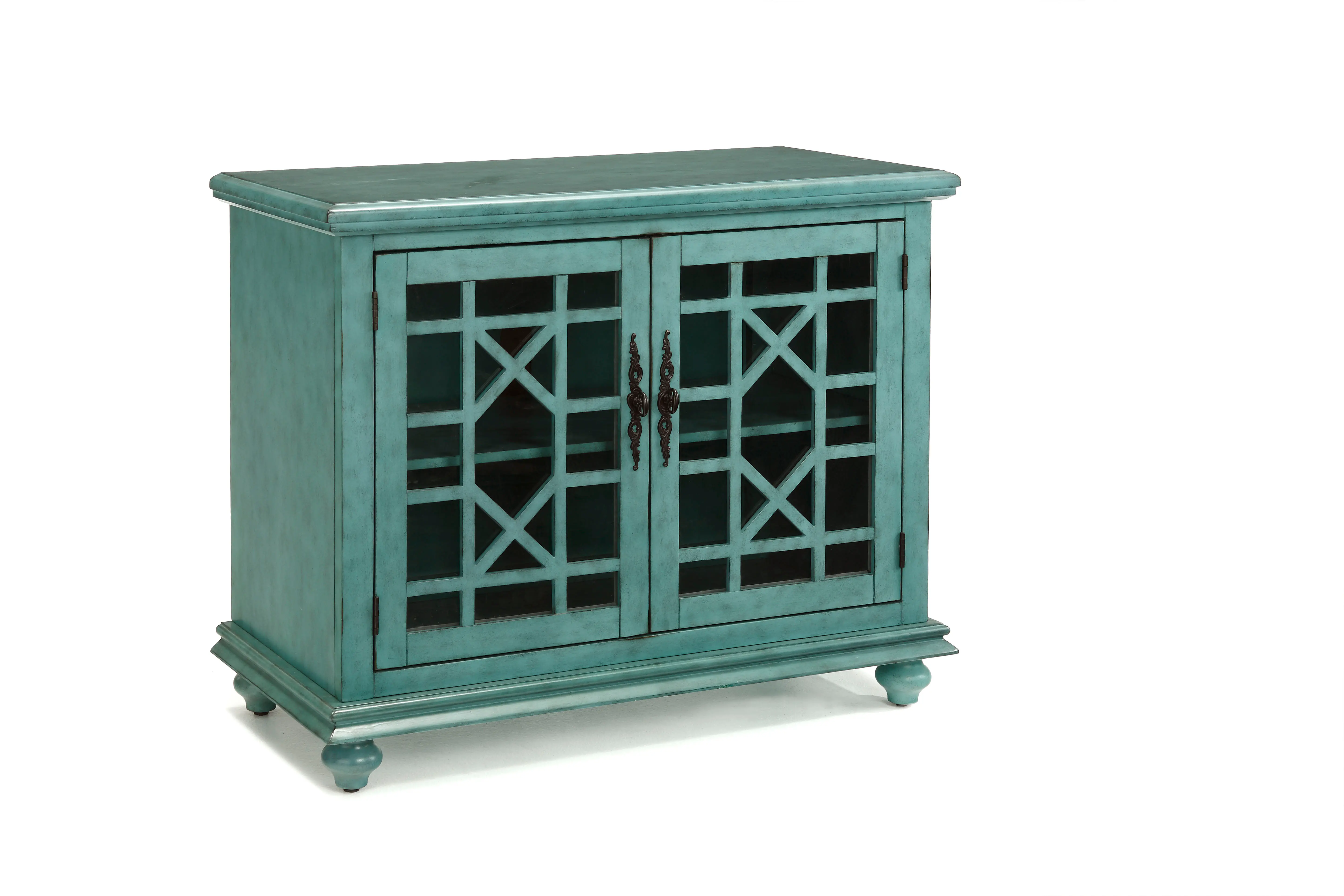 Casual Teal 38 Inch TV Stand-5