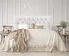 542QVLVWHT Julia Velvet White Tufted Queen Upholstered Headboard - Skyline Furniture